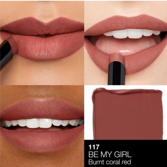 NARS Powermatte Lipstick ~ BE MY GIRL - Brurnt Coral Red 117 (1.5 gm) NIB - Picture 2 of 7